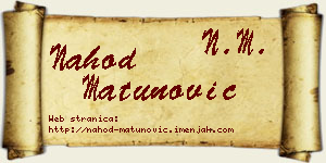 Nahod Matunović vizit kartica